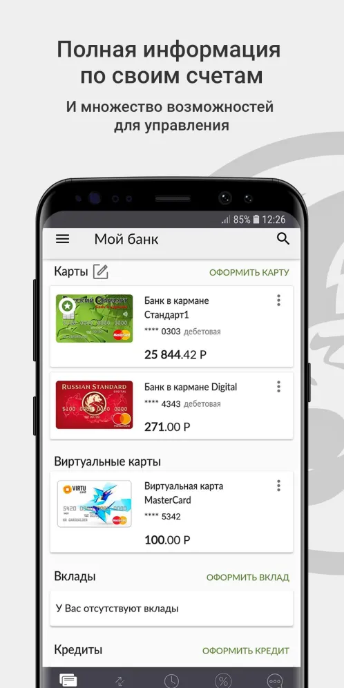 Моб. банк Русский Стандарт - Скриншот 2