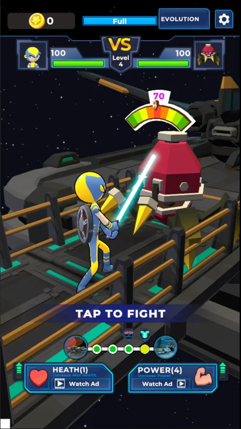 Supreme Saberman: Stickman Fight Space Invaders - Скриншот 1
